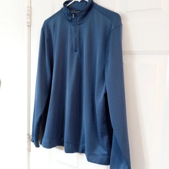 AXIST Men's Large 1/4 Zip Polyester Pullover Shirt Blue Long Sleeve - Picture 3 of 6